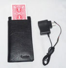 Analisador eletrônico de couro preto do cartão do dispositivo/pôquer da fraude do pôquer da carteira do cartão da mudança
